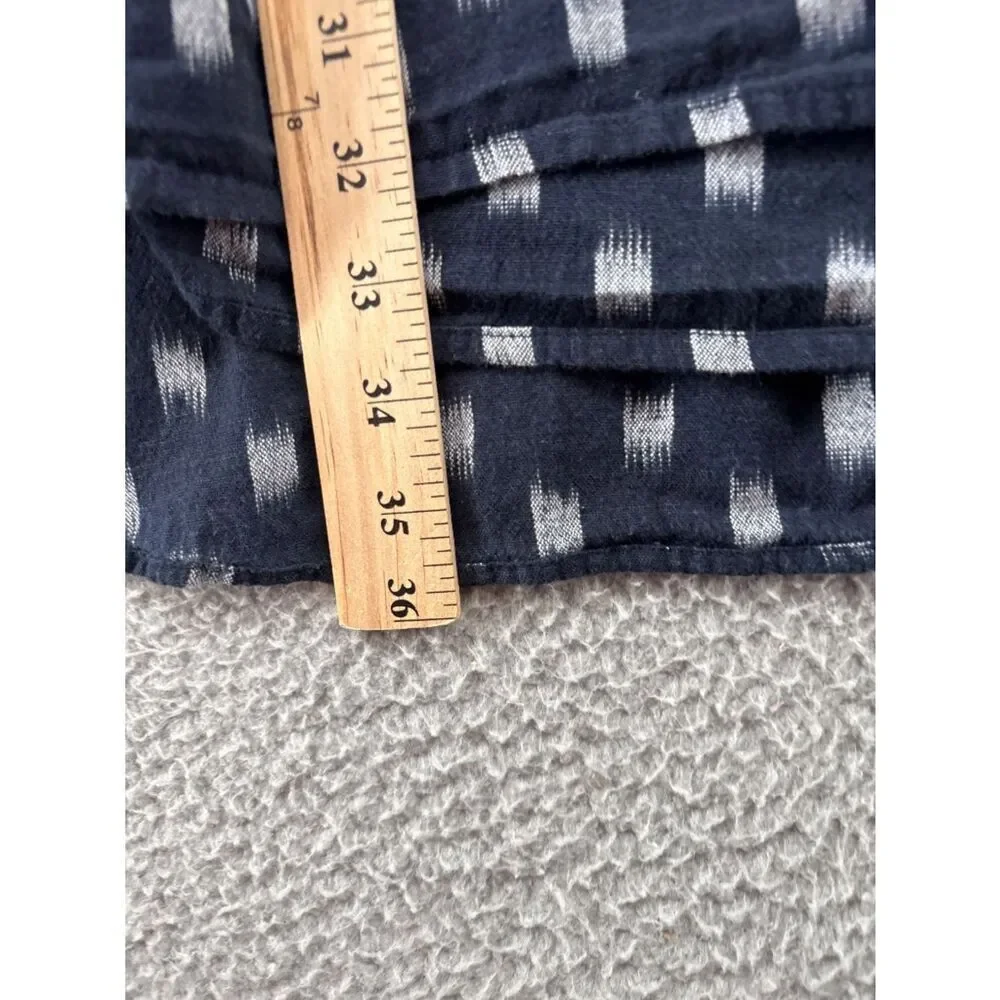 Ulla Johnson Corsica Dress Size 2 Navy Indigo Ikat Cotton Tie Waist Mini